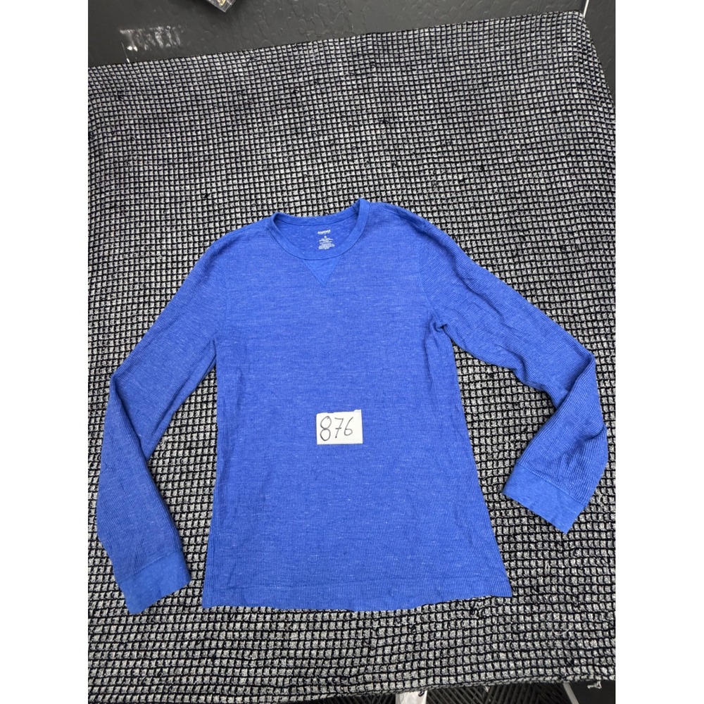 Sonoma Thermal Shirt Mens Small Blue Waffle Knit Long Sleeve Top